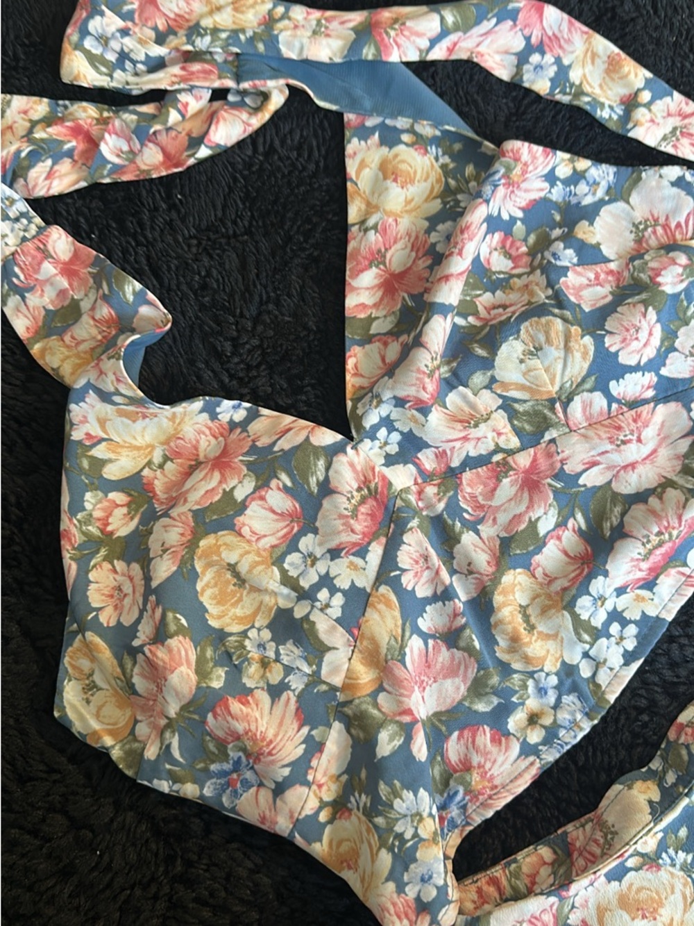 Abercrombie & Fitch Blue Floral Midi Pencil Skirt & halter top set - Picture 2 of 4